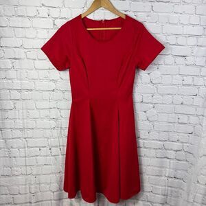 Red Fit and Flare Dress Short Sleeve Concert Performance Size Medium  l